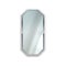Realistic mirror with metal frame. Room furnishing element. Reflective surface in silver frame. Isolated bathroom and