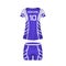 Realistic mockup women t-shirt - tunic, fashion shorts. Football form.