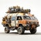 Realistic Model Of Van With Dirty Wheels - Paris Dakar Style