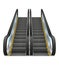 Realistic modern escalator vector illustration