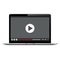 Realistic modern laptop isolated. Video player template