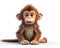 The realistic Monkey in Pixar style on a white background in 8k UHD is amazing.