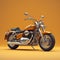 Realistic Motorcycle In Vray Tracing Style On Orange Floor