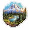 Realistic Mount Rainier Sticker - Highly Detailed Die Cut Design