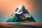 Realistic mountain travelling concept, Stunning landscape pastel color background. Created with Generative Ai