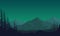 Realistic mountains views from the edge of the city at night. Vector illustration