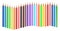 realistic multi colored pencils. sharpened pencils various lengths with rubber sharpener pencil