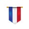 Realistic national france flag mockup for design element