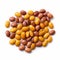 Realistic Neogeo Style Yellow And Red Beans On White Background