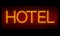 Realistic neon Hotel inscription