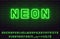 Realistic nice attractive bold green neon font set