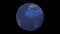 Realistic night rotating Earth planet isolated on black background.