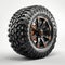 Realistic Off Road Tire Design On White Background