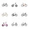 Realistic Old, Timbered, Hybrid Velocipede And Other Vector Elements. Set Of Bike Realistic Symbols Also Includes Track