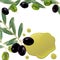 Realistic olive oil background