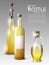 Realistic Olive Oil Bottles Set