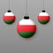 Realistic Oman Flag with flying light balloons