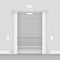 Realistic opened empty elevator hall interior vector illustration.