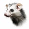 Realistic Opossum Portrait Tattoo Drawing On White Background