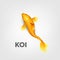 Realistic Oriental Bright Yellow Koi Fish Vector