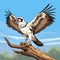 Realistic Osprey Coloring Book Page For Toddlers
