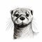 Realistic Otter Illustration On White Background