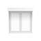 Realistic outdoor double window mockup closed shut with white blank glass