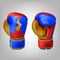 Realistic pair of leather colored boxing gloves