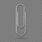 Realistic Paperclip icon. Paper clip attachment with shadow. Attach file business document. Vector illustration isolated