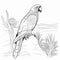 Realistic Parrot Coloring Page In Dark Gray - Desert Rock