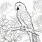 Realistic Parrot Coloring Page For Toddlers