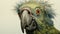 Realistic Parrot Head Illustration: Hyper-detailed Art By Joshua Hoffine