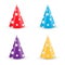Realistic Party hat set. Collection 3d vector illustration isolated on white background.