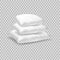 Realistic pattern template of white pillow. Pile white pillow layout.