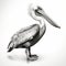 Realistic Pelican Drawing With Elongated Figures And Clean Inking