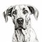 Realistic Pen And Ink Illustration Of A Great Dane Dog