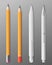 Realistic pencil and pen mockup set isolated on transparent background.
