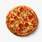 Realistic Pepperoni And Jalapeno Pizza On White Background