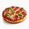 Realistic Pepperoni Pizza On White Background