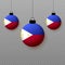 Realistic Philippines Flag with flying light balloons