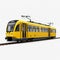 Realistic Photograph Of Lisbon Yellow Train - Side View