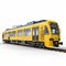 Realistic Photograph Of Lisbon Yellow Train - Side View