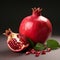 Realistic Photorealistic Rendering Of Pomegranate On White Background