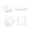 Realistic pillows set on white background