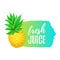 Realistic Pineapple Fresh juice banner. Eco products design element.