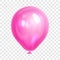 Realistic pink balloon, on transparent background