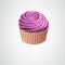 Realistic pink cream cupcake vector eps10 illustration