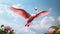 Realistic Pink Flamingo In Flight - Vray Tracing Commercial Imagery