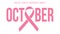 Realistic pink ribbon. Animation with symbol of national breast canser awareness month in october