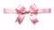 Realistic pink ribbon bow band isolated on white, Valentine s day and Mother s day gift and promotion offering concept for